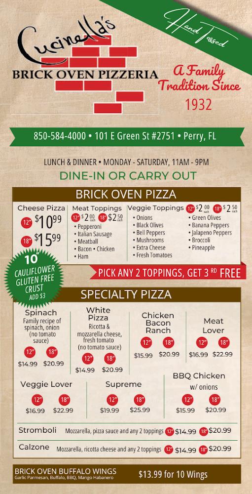 Cucinella's Brick Oven of Perry Menu image 1