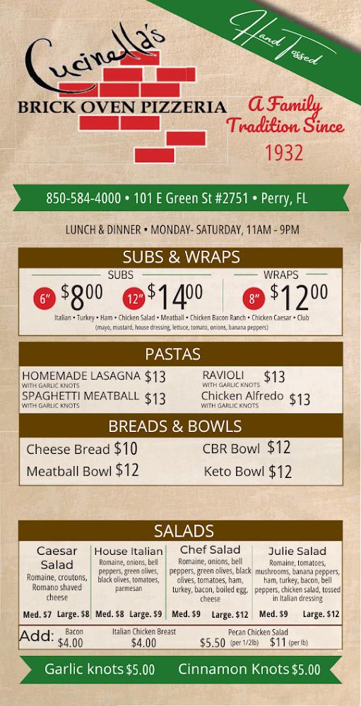 Cucinella's Brick Oven of Perry Menu image 2